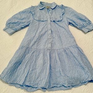 Sandy Liang x Target Blue Gingham 3/4-Sleeve Mini Dress – Size XXS